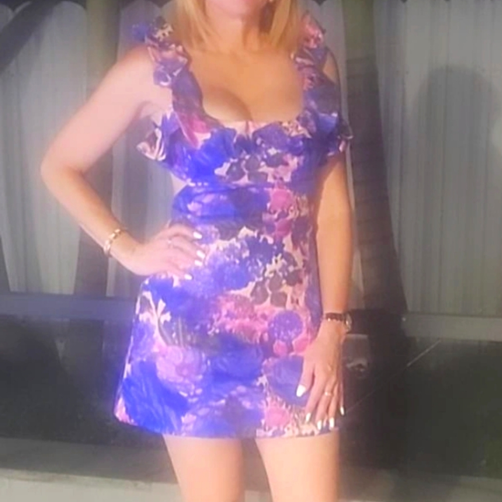 Zimmermann Floral Ruffle Dress in Blue and Pink - Picture 7 of 7